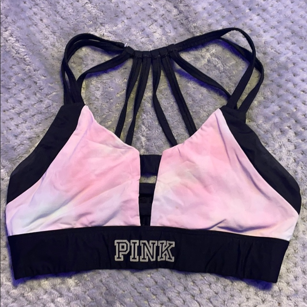 Multicolored Pink sports bra